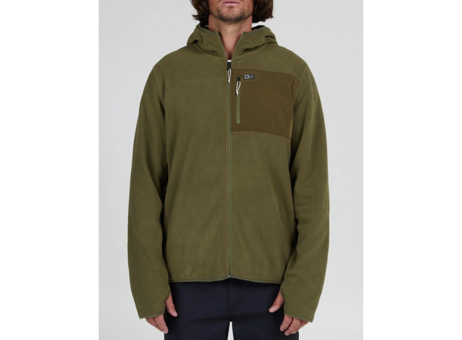 SALTY CREW EBBTIDE ZIP HOODY POLAR FLEECE OLIVE