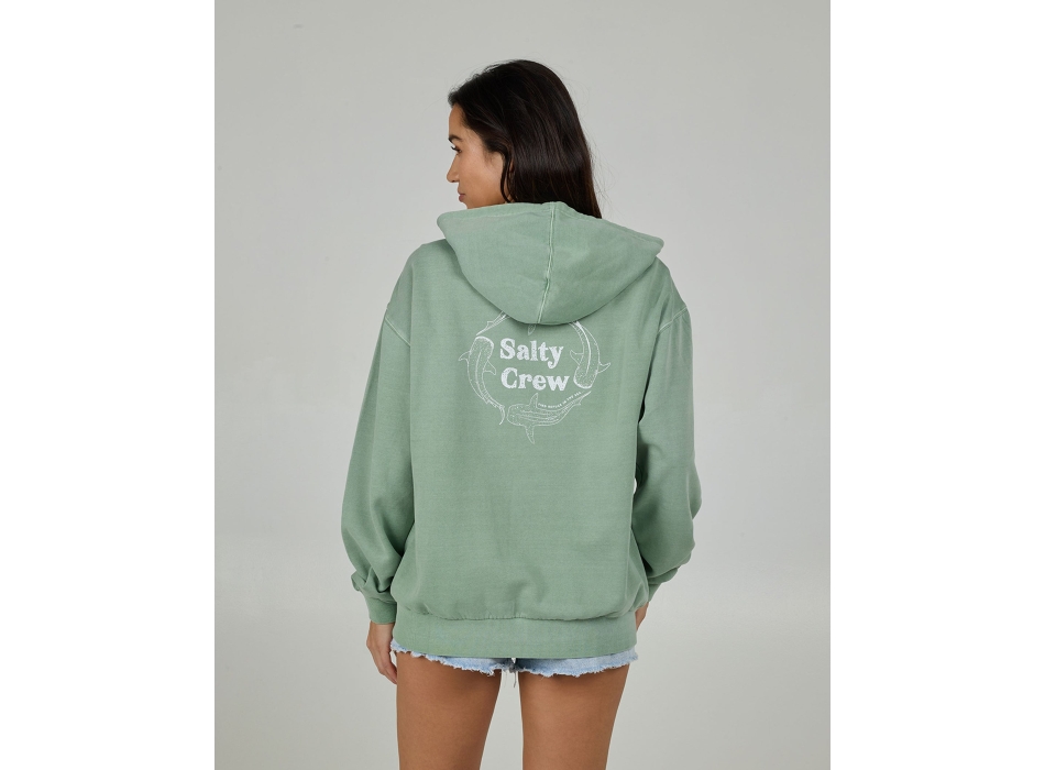 SALTY CREW SWEATSHIRT HOODIE RESPECT ZIP HOODY SAGE