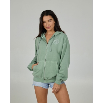 SALTY CREW SWEATSHIRT HOODIE RESPECT ZIP HOODY SAGE