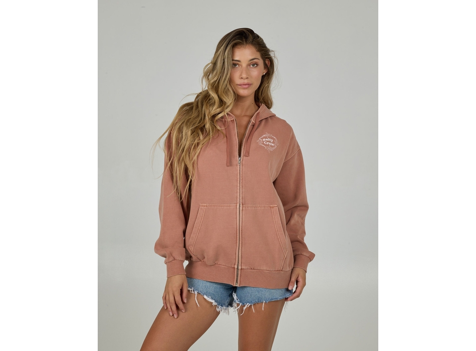 SALTY CREW SWEATSHIRT HOODIE RESPECT ZIP HOODY SIERRA