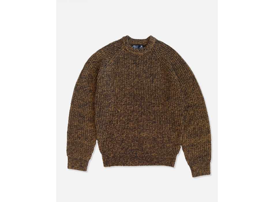 SALTY CREW HARBOR FISHERMANS KNIT FRIAR BROWN HEATHER