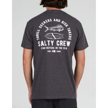 SALTY CREW LATERAL LINE STANDARD TEE CHARCOAL HEATHER