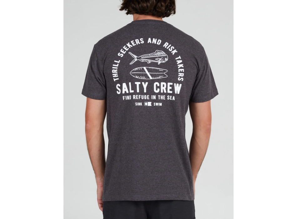 SALTY CREW LATERAL LINE STANDARD TEE CHARCOAL HEATHER