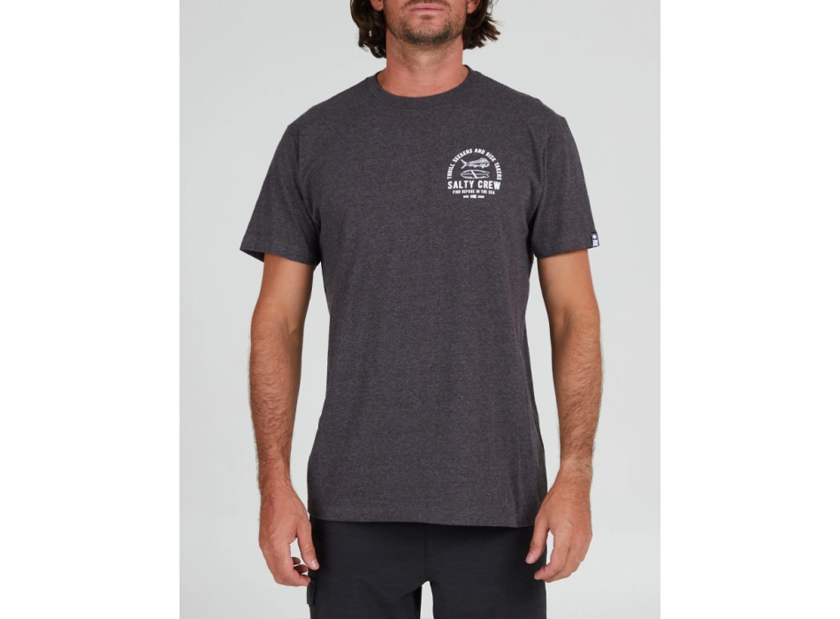 SALTY CREW LATERAL LINE STANDARD TEE CHARCOAL HEATHER