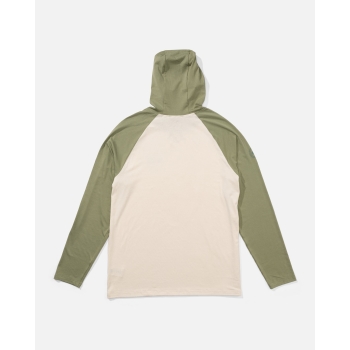 SALTY CREW MARINER HOOD TECH LS SUNSHIRT UPF 50+ LONG SLEEVE BIRCH OIL GREEN