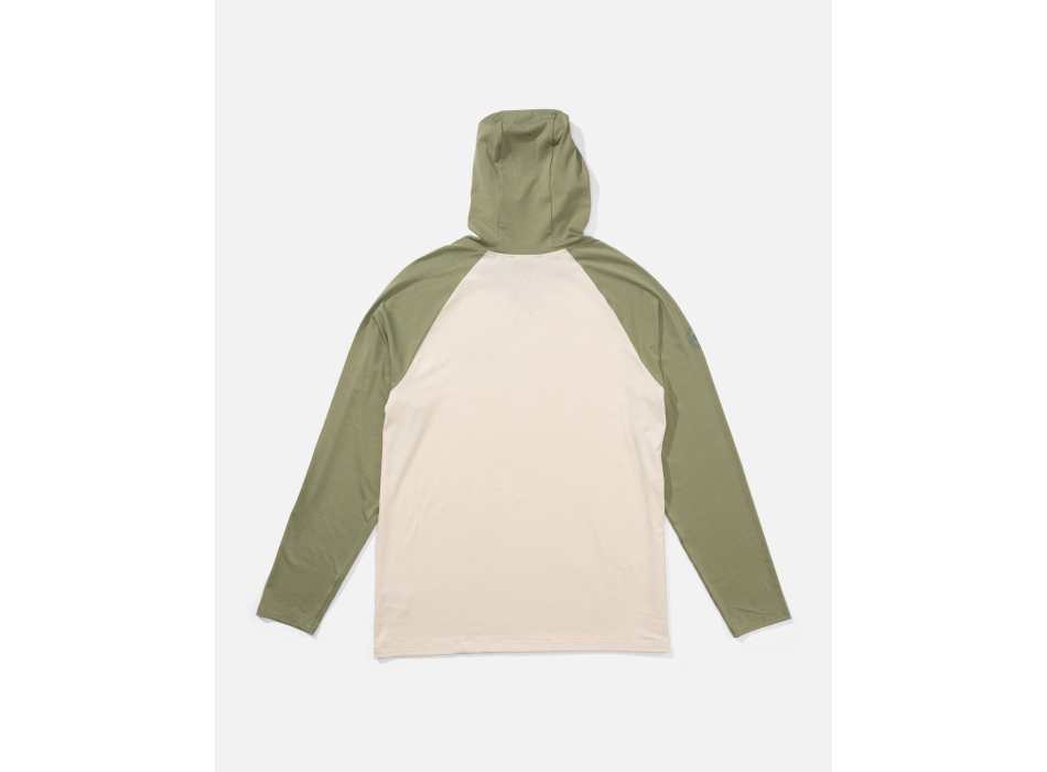 SALTY CREW MARINER HOOD TECH LS SUNSHIRT UPF 50+ LONG SLEEVE BIRCH OIL GREEN