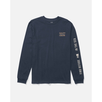 SALTY CREW OFFSET LONG SLEEVE T-SHIRT NAVY