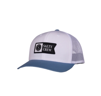 SALTY CREW PINNACLE RETRO TRUCKER WHITE SLATE
