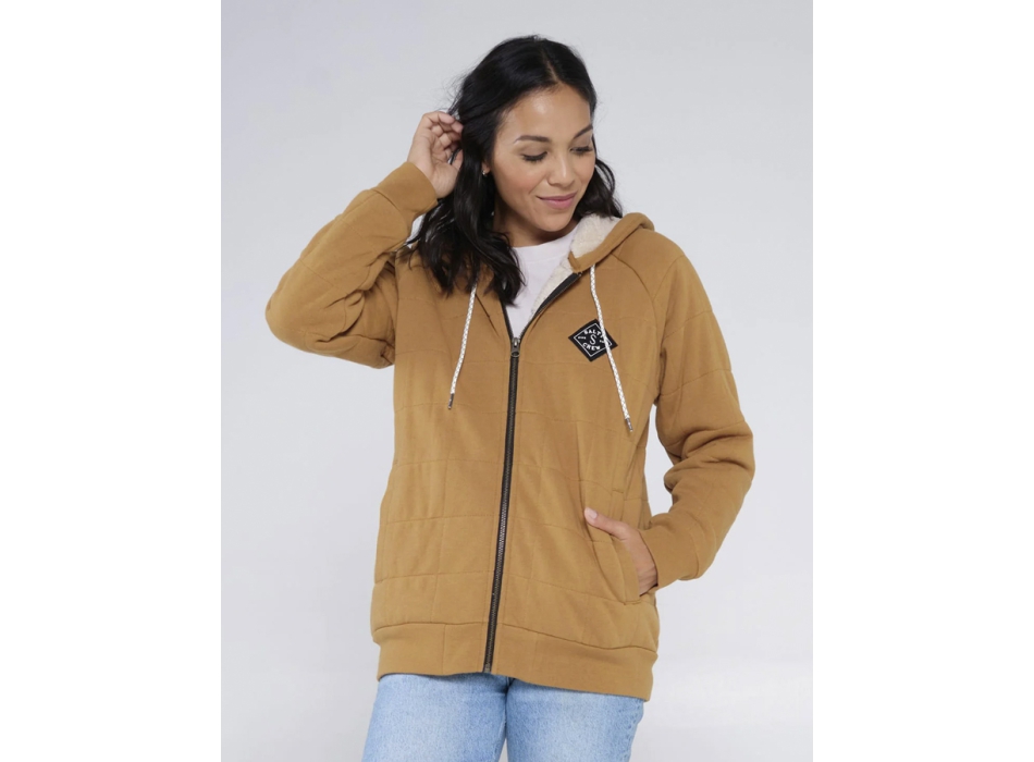 SALTY CREW SEEKING SHERPA HOODY WORKWEAR BROWN