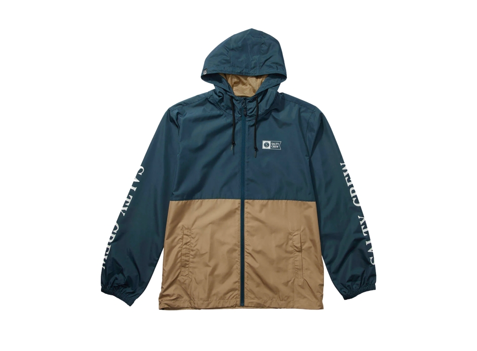 SALTY CREW SURFACE WINDBREAKER JACKET NAVY STRAW