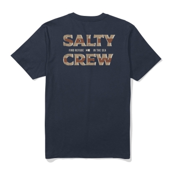 SALTY CREW T-SHIRT OFFSET SHORT SLEEVE NAVY