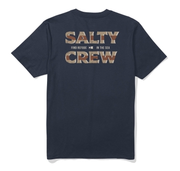 SALTY CREW T-SHIRT OFFSET SHORT SLEEVE NAVY