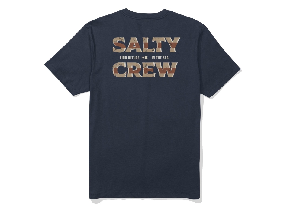 SALTY CREW T-SHIRT OFFSET SHORT SLEEVE NAVY