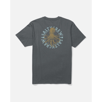 SALTY CREW T-SHIRT TENTACLES SHORT SLEEVE CHARCOAL