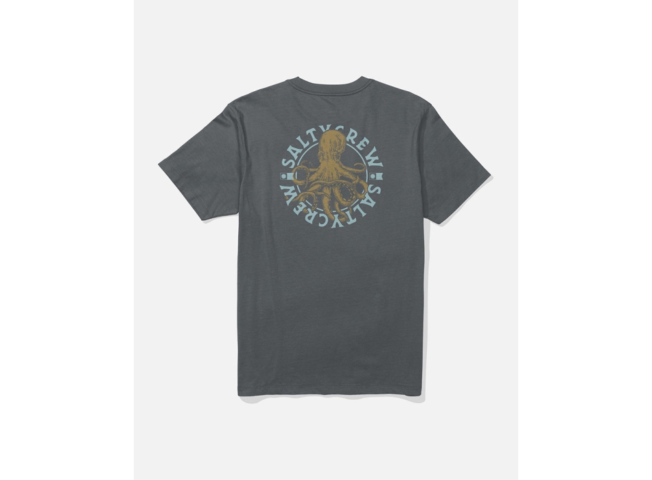 SALTY CREW T-SHIRT TENTACLES SHORT SLEEVE CHARCOAL