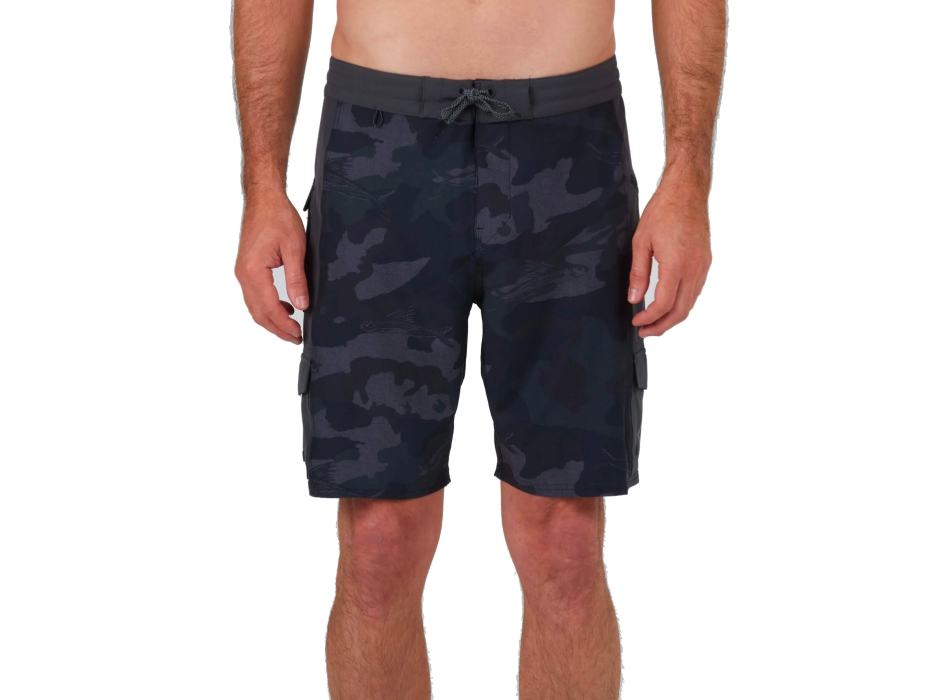 SALTY CREW TRANSOM UTILITY BOARDSHORT 20" BLACK CAMO