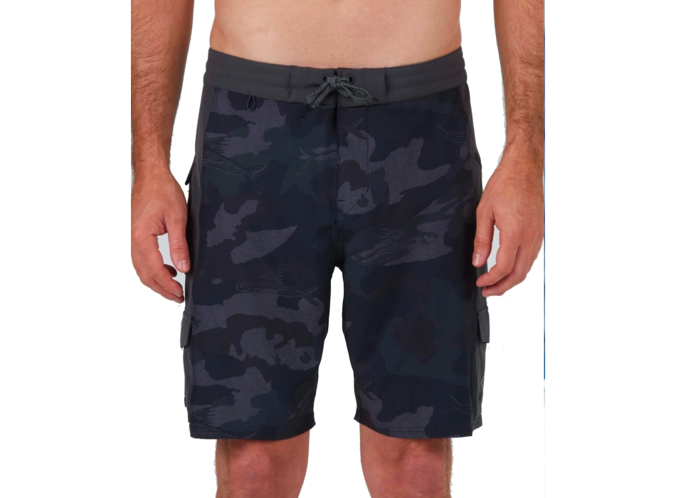 SALTY CREW TRANSOM UTILITY BOARDSHORT 20" BLACK CAMO