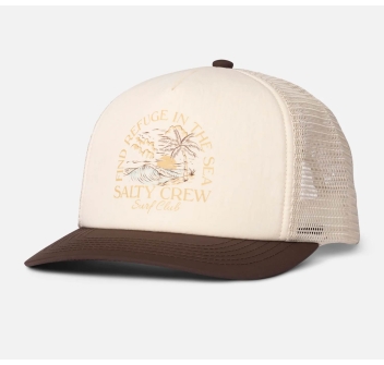 SALTY CREW TRAVEL TRUCKER HAT OFF WHITE