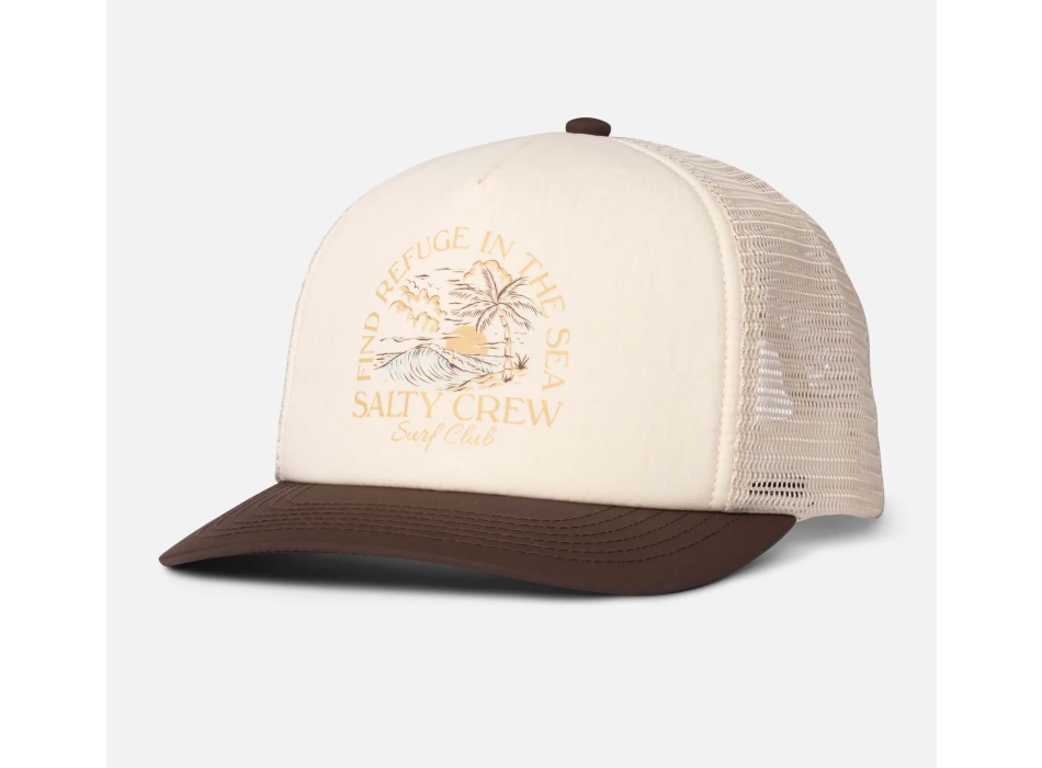 SALTY CREW TRAVEL TRUCKER HAT OFF WHITE