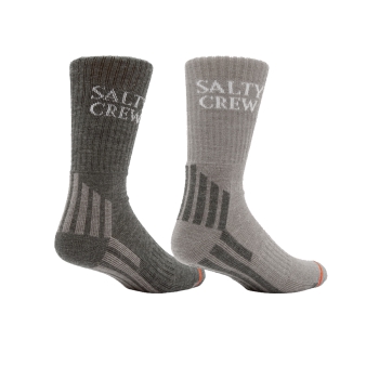 SALTY CREW WOOLY SOCKS 2 PACK SET GREY