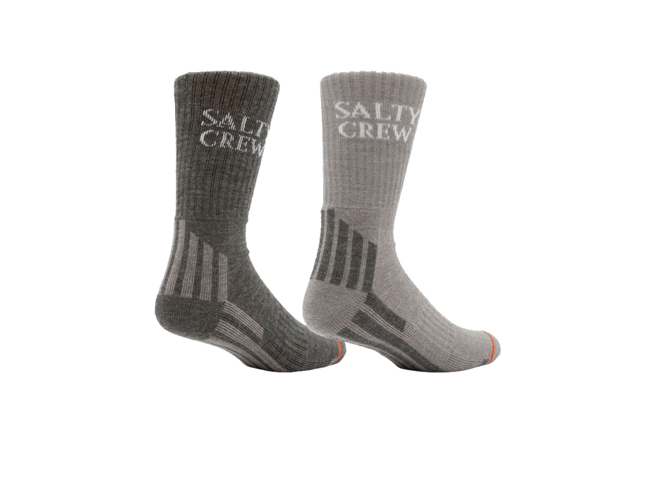 SALTY CREW WOOLY SOCKS 2 PACK SET GREY