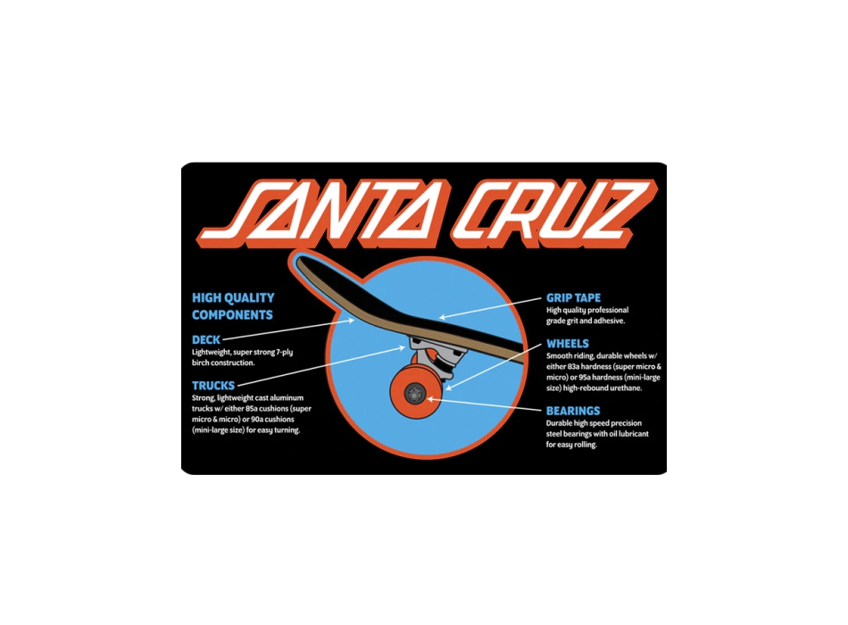 SANTA CRUZ CLASSIC DOT SUPER MICRO SK8 7.25 SKATE COMPLETE