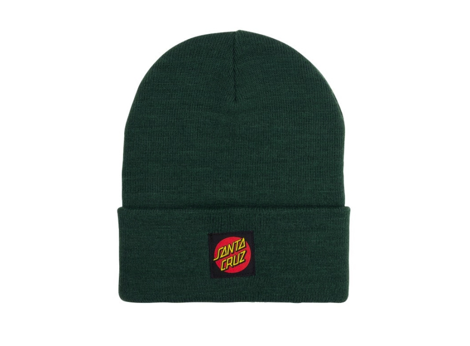 SANTA CRUZ CLASSIC LABEL DOT BEANIE DARK OLIVE