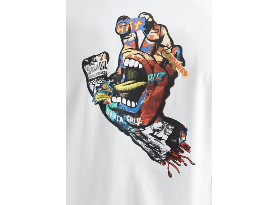SANTA CRUZ COLLAGE HAND T-SHIRT WHITE