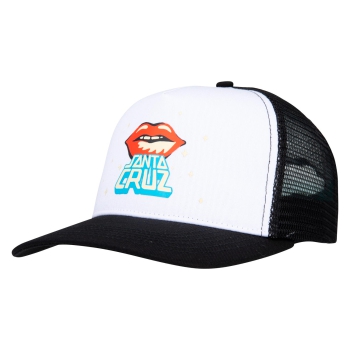 SANTA CRUZ JOHNSON DANGER ZONE LIPS CAP WHITE BLACK