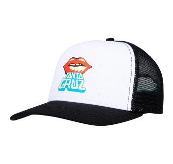 SANTA CRUZ JOHNSON DANGER ZONE LIPS CAP WHITE BLACK