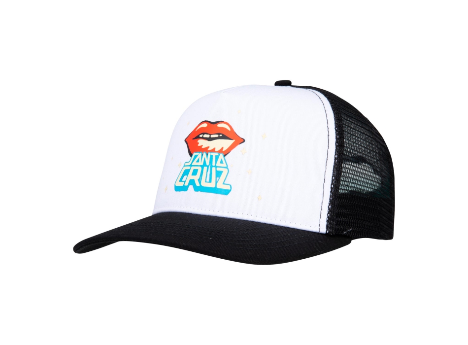 SANTA CRUZ JOHNSON DANGER ZONE LIPS CAP WHITE BLACK