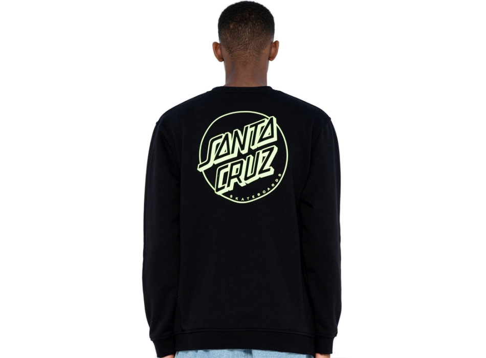 SANTA CRUZ OPUS DOT STRIPE CREW MINT BLACK