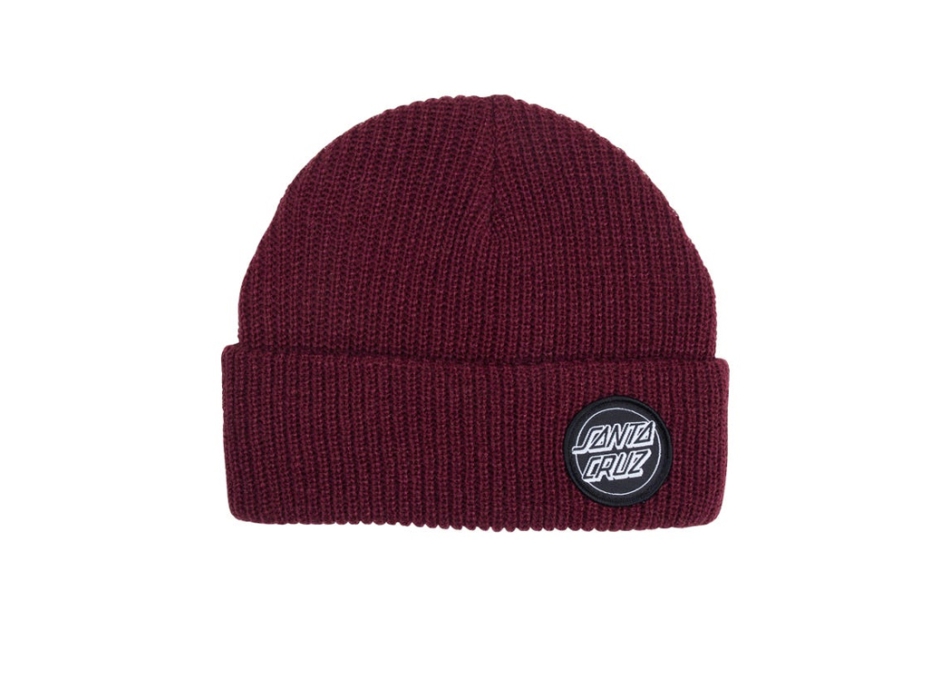 SANTA CRUZ OUTLINE DOT BEANIE BURGUNDY