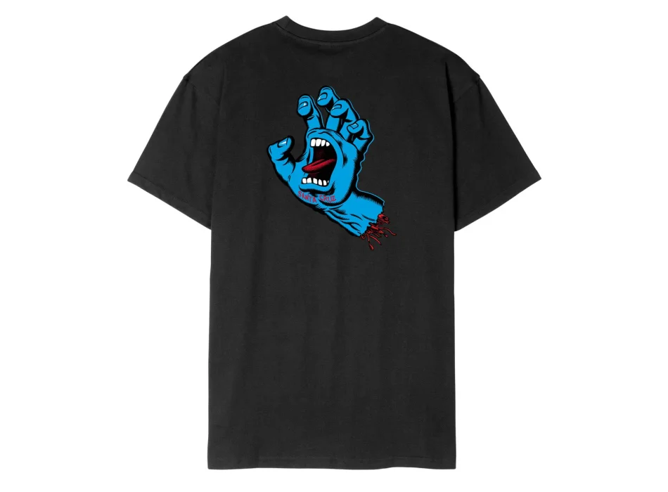 SANTA CRUZ NATAS SCREAMING HAND CHEST T-SHIRT BLACK