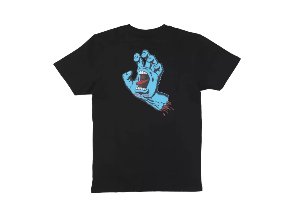 SANTA CRUZ SCREAMING HAND CHEST T-SHIRT BLACK