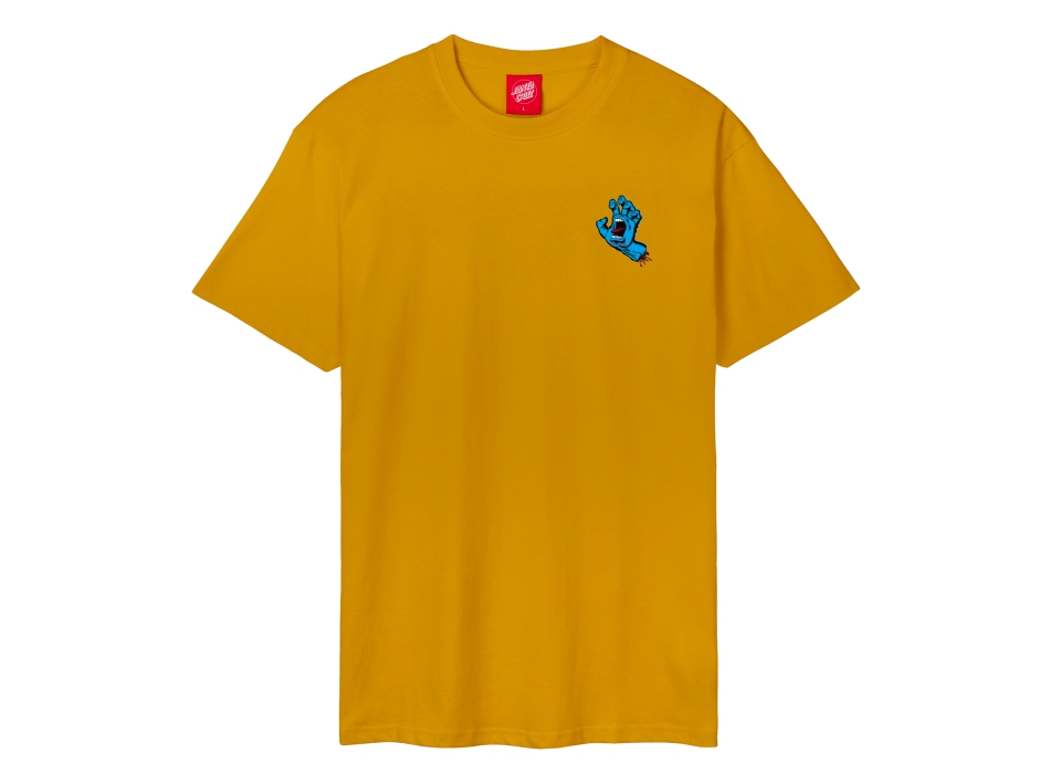 SANTA CRUZ NATAS SCREAMING HAND CHEST T-SHIRT GOLD