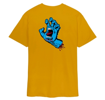 SANTA CRUZ NATAS SCREAMING HAND CHEST T-SHIRT GOLD