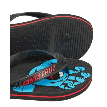 SANTA CRUZ SCREAMING HAND YOUTH FLIP FLOP BLACK