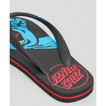 SANTA CRUZ SCREAMING HAND YOUTH FLIP FLOP BLACK