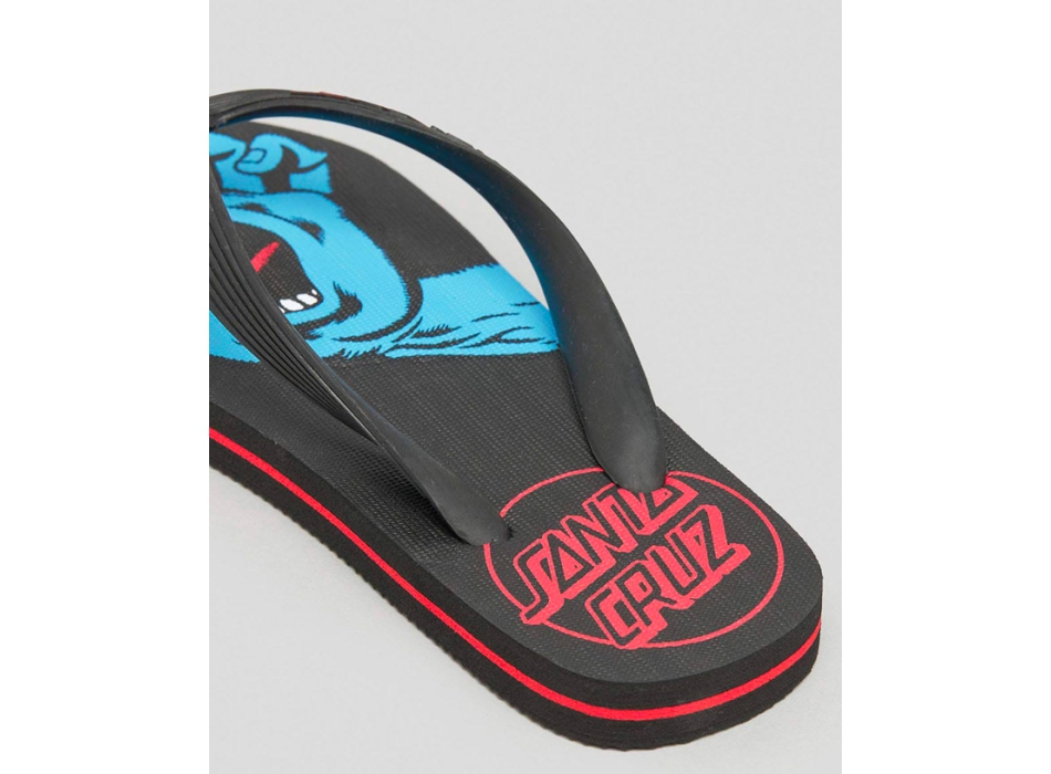 SANTA CRUZ SCREAMING HAND YOUTH FLIP FLOP BLACK