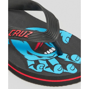 SANTA CRUZ SCREAMING HAND YOUTH FLIP FLOP BLACK