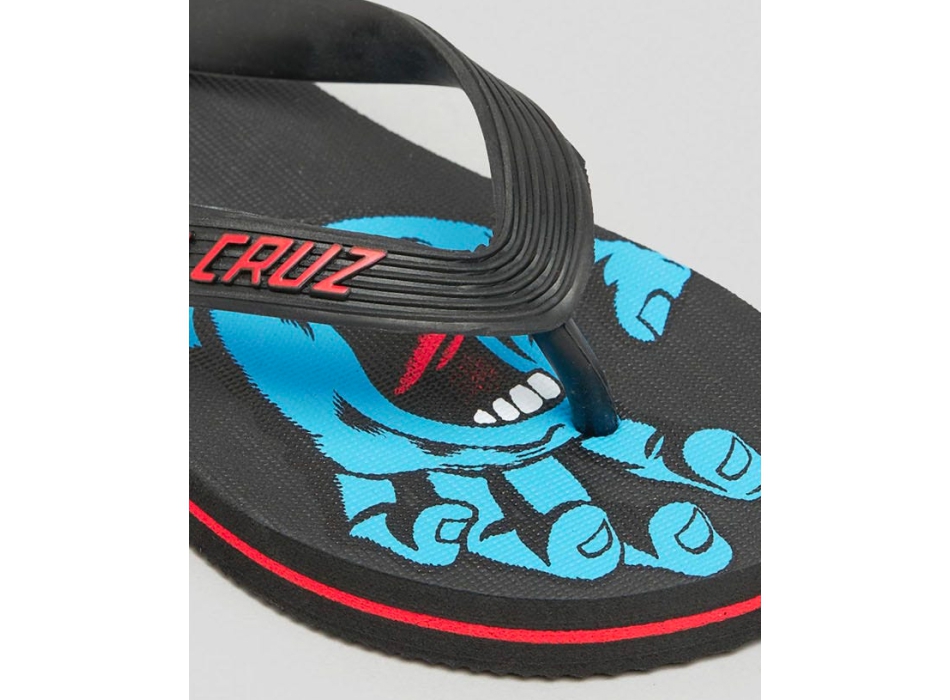 SANTA CRUZ SCREAMING HAND YOUTH FLIP FLOP BLACK