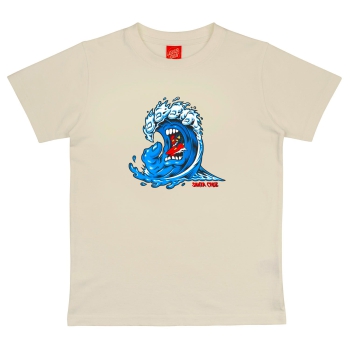 SANTA CRUZ SCREAMING WAVE FRONT T-SHIRT LIGHT GREY