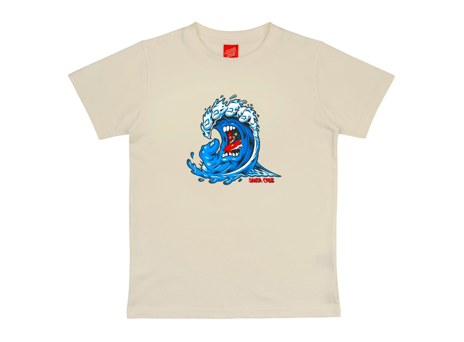 SANTA CRUZ SCREAMING WAVE FRONT T-SHIRT LIGHT GREY