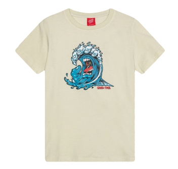 SANTA CRUZ SCREAMING WAVE FRONT T-SHIRT LIGHT GREY