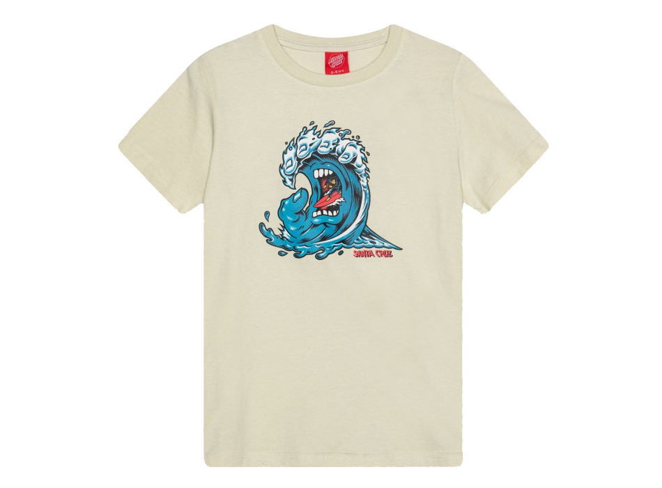 SANTA CRUZ SCREAMING WAVE FRONT T-SHIRT LIGHT GREY