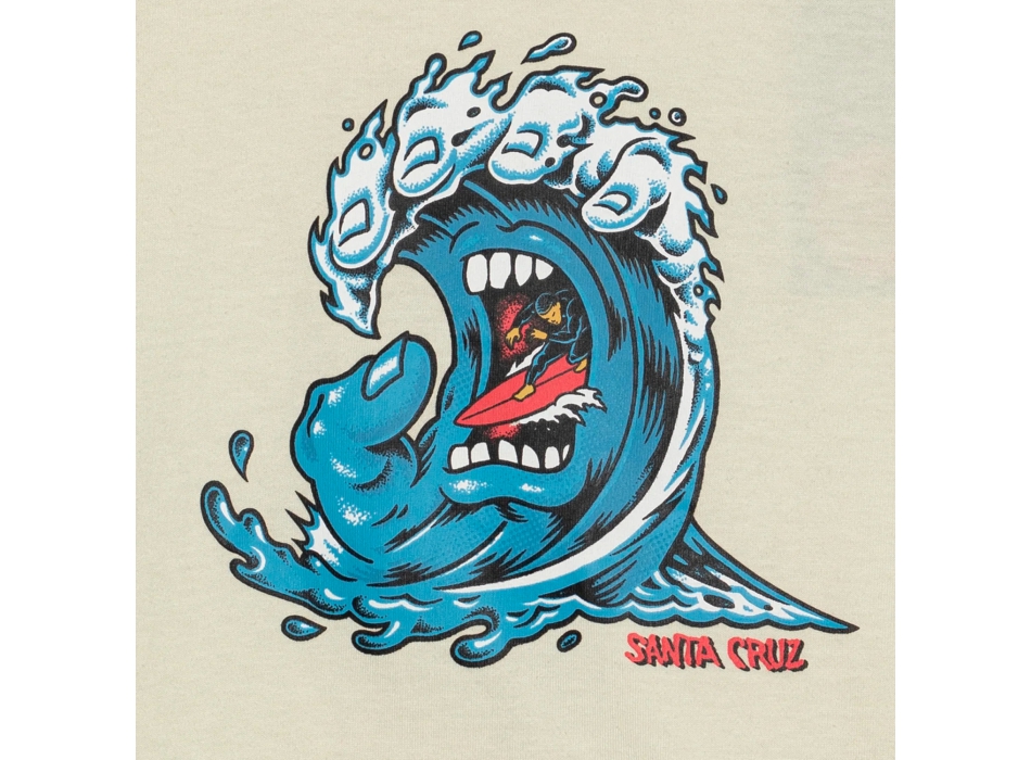 SANTA CRUZ SCREAMING WAVE FRONT T-SHIRT LIGHT GREY