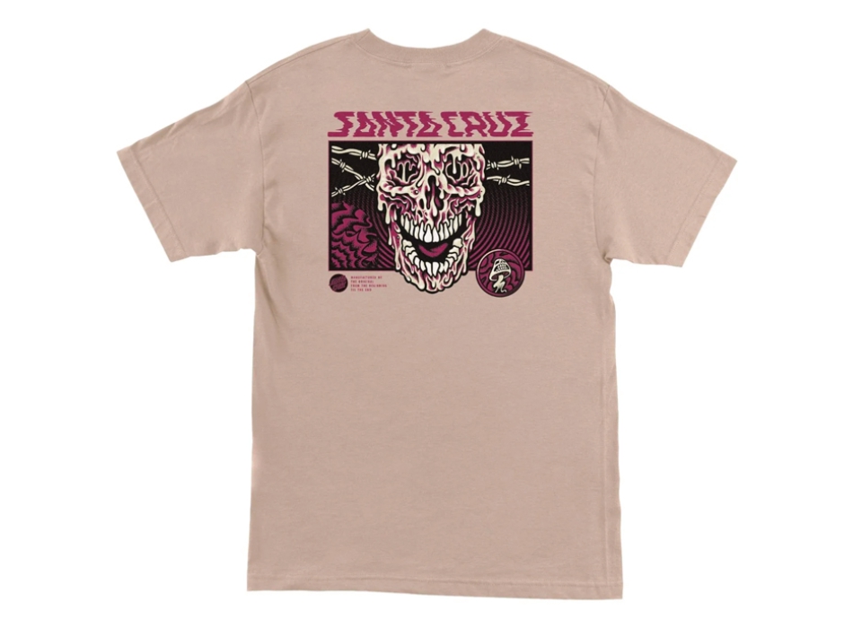 SANTA CRUZ TOXIC SKULL T-SHORT TAUPE