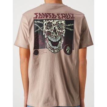 SANTA CRUZ TOXIC SKULL T-SHORT TAUPE