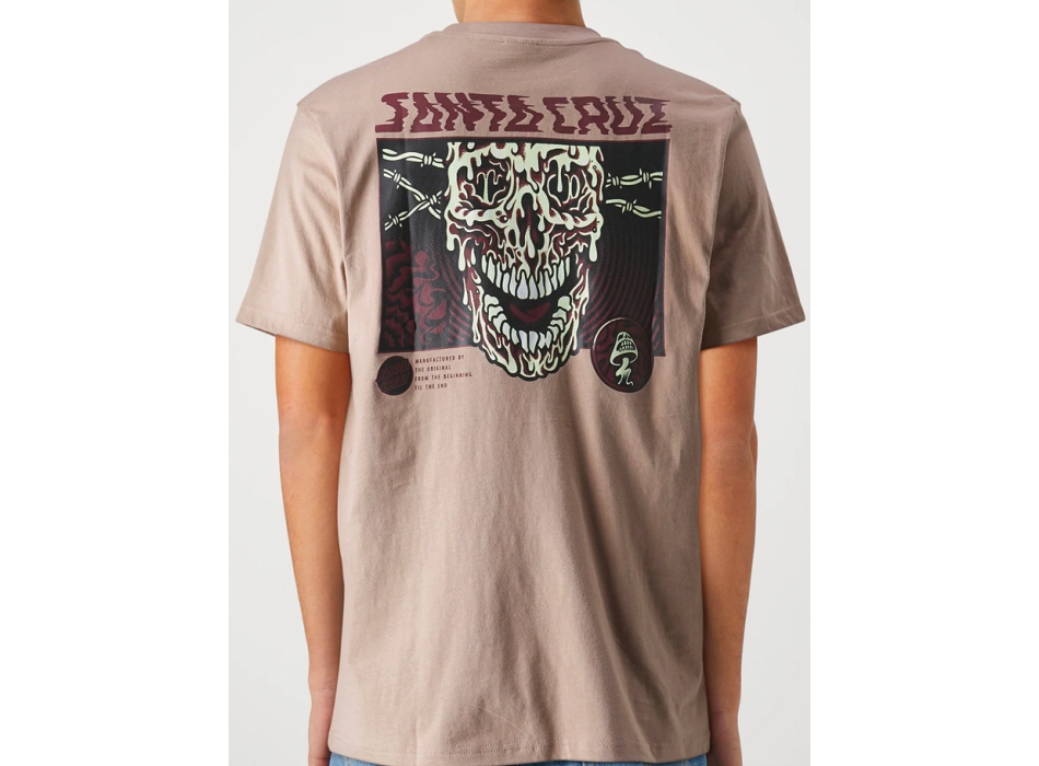 SANTA CRUZ TOXIC SKULL T-SHORT TAUPE